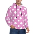 thumbnail image 2 of Lsque Purple And White Polka Dot Pattern Casual Men's Hoodie,Hooded Sweatshirt with Kangaroo Pocket,Pullover Hoodie-4X-Large, 2 of 7