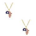 thumbnail image 4 of Baohd Collier de Déclaration à la Mode avec Africa Map Pendentif Léger Liberia 2Set, 4 of 6