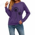 thumbnail image 4 of successthop Oversized Sweatshirt for Women Floral Crewneck Long Sleeve Sweater Trendy Pullover Streetwear Print Tops L, 4 of 5