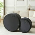 thumbnail image 5 of Resenkos Nesting Coffee Table Set of 2, Upholstered Round Foam Tables for Living Room, Side/End Table Ottoman, No Assembly - Black, 5 of 20