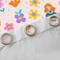 thumbnail image 4 of Feelyou Princess Blackout Curtains Set of 2 (52x84 Each), Groovy Floral Window Curtains, 4 of 6