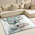thumbnail image 2 of Dreamtimes Lightweight Soft Area Rugs, 80 x 58 inch（6'8" x 4'10"） Baby and Mom Koala with Wreath Floor Mat for Kids Playing Room Hardwood Floor Living Room Nursery Rugs, 2 of 6