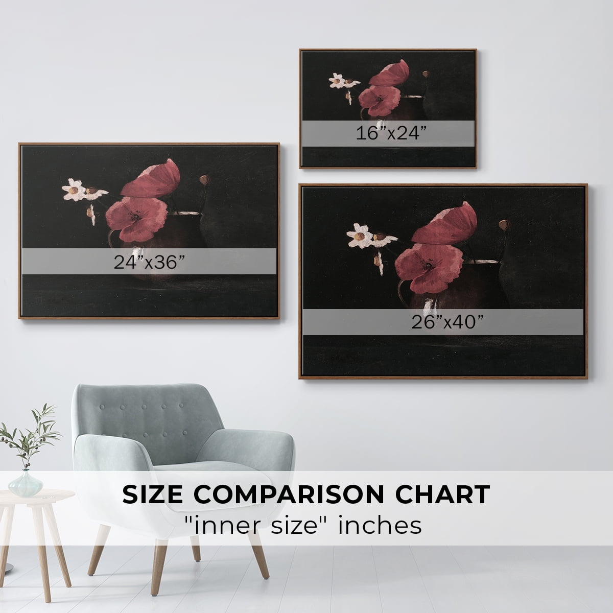 Vintage Botanical Print-XL By Wexford Home Framed in Walnut Wood Gallery Wrapped Canvas 17 in. x 25 in.