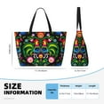 thumbnail image 4 of Pofeuu Roosters and Flowers Print Beach Bag,Waterproof Sandproof Beach Tote Bag, Large Capacity Foldable Beach Bags for Women, 4 of 7