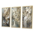 thumbnail image 3 of Designart "Retro Whirl in Gold and White II" Fractals Framed Wall Art Set Of 3 - Gold Transitional Frame Canvas Set For Living Room Decor, 3 of 6