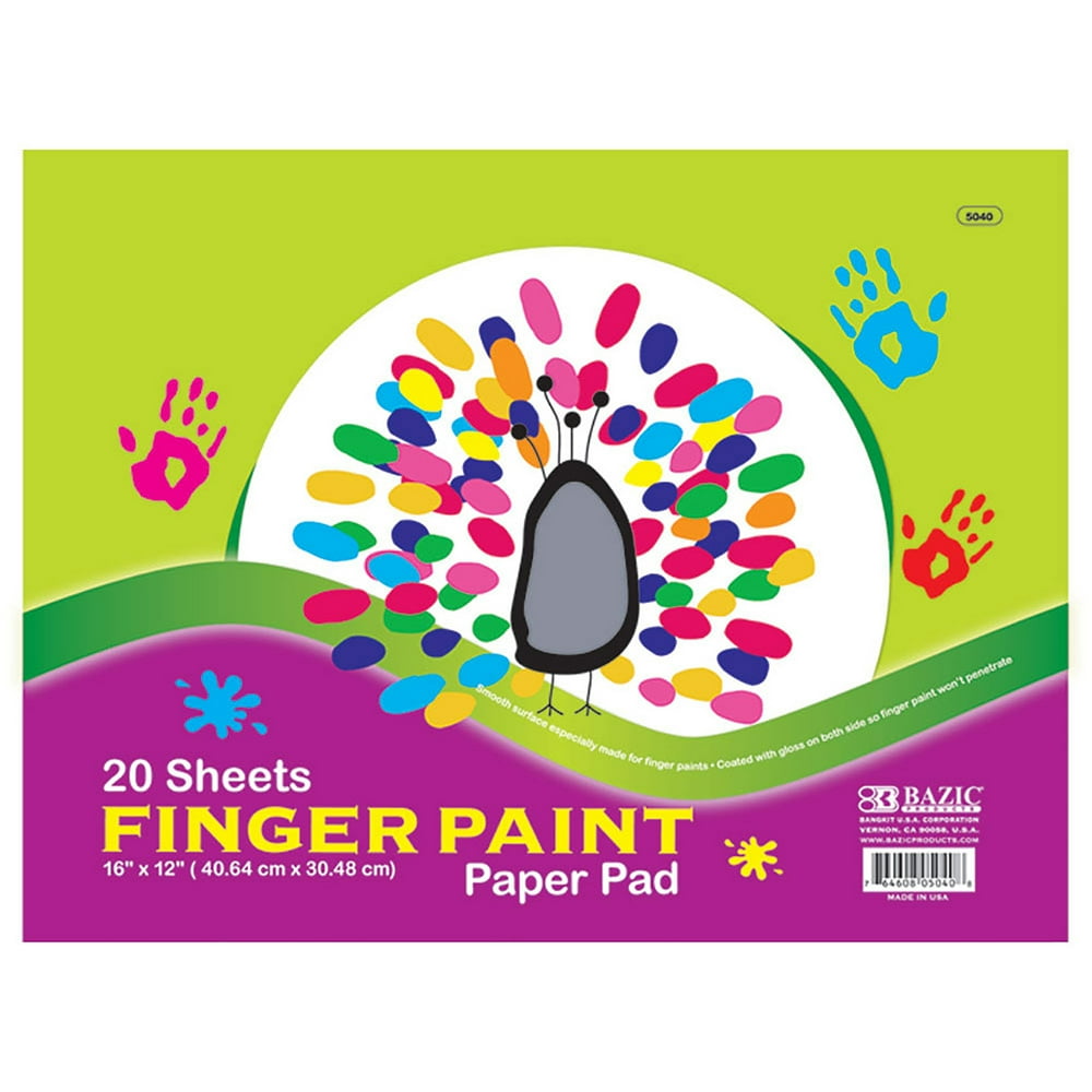 BAZIC Finger Paint Paper Pad 20 Sheets 16" X 12", Oil Painting