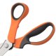thumbnail image 4 of Tijeras dentadas de acero inoxidable, mango de agarre cómodo, tijeras de corte para manualidades de tela profesional, tijeras de costura (dentado, naranja), 4 of 5