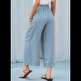thumbnail image 4 of Pantalones Anchos de Verano para Mujer, Cómodos, Color Azul , Talla XXL, 4 of 7