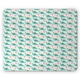 thumbnail image 1 of Dino Mouse Pad, Funny Cartoon of Dinosaurs and Palm Trees Symmetric Childish Pattern, Rectangle Non-Slip Rubber Mousepad, Dark Seafoam Multicolor, by Ambesonne, 1 of 2