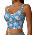 thumbnail image 2 of Fotbe happy baby axolotls Sujetador Deportivo Largo sin Aros para Mujer con Almohadillas y Soporte Medio, Transpirable y Absorbente, Camiseta Tipo Chaleco o Tank Top-Small, 2 of 8
