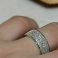 thumbnail image 4 of Men's Band Ring 3Ct Round Cut Lab Created Diamond 14K White Gold Plated Silver, 4 of 4