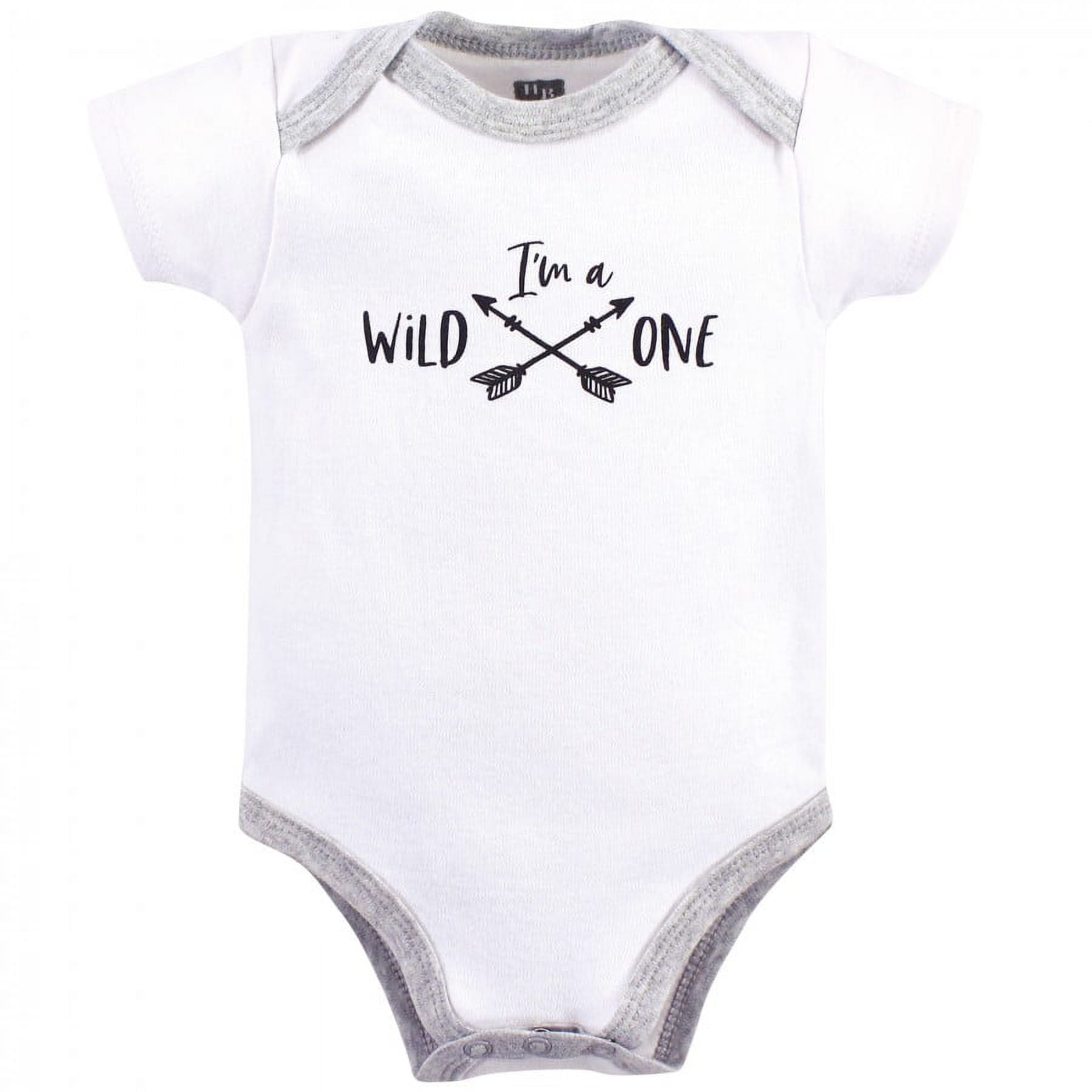 Hudson Baby Short Sleeve Bodysuits, 5-Pack, Newborn- 24 Months