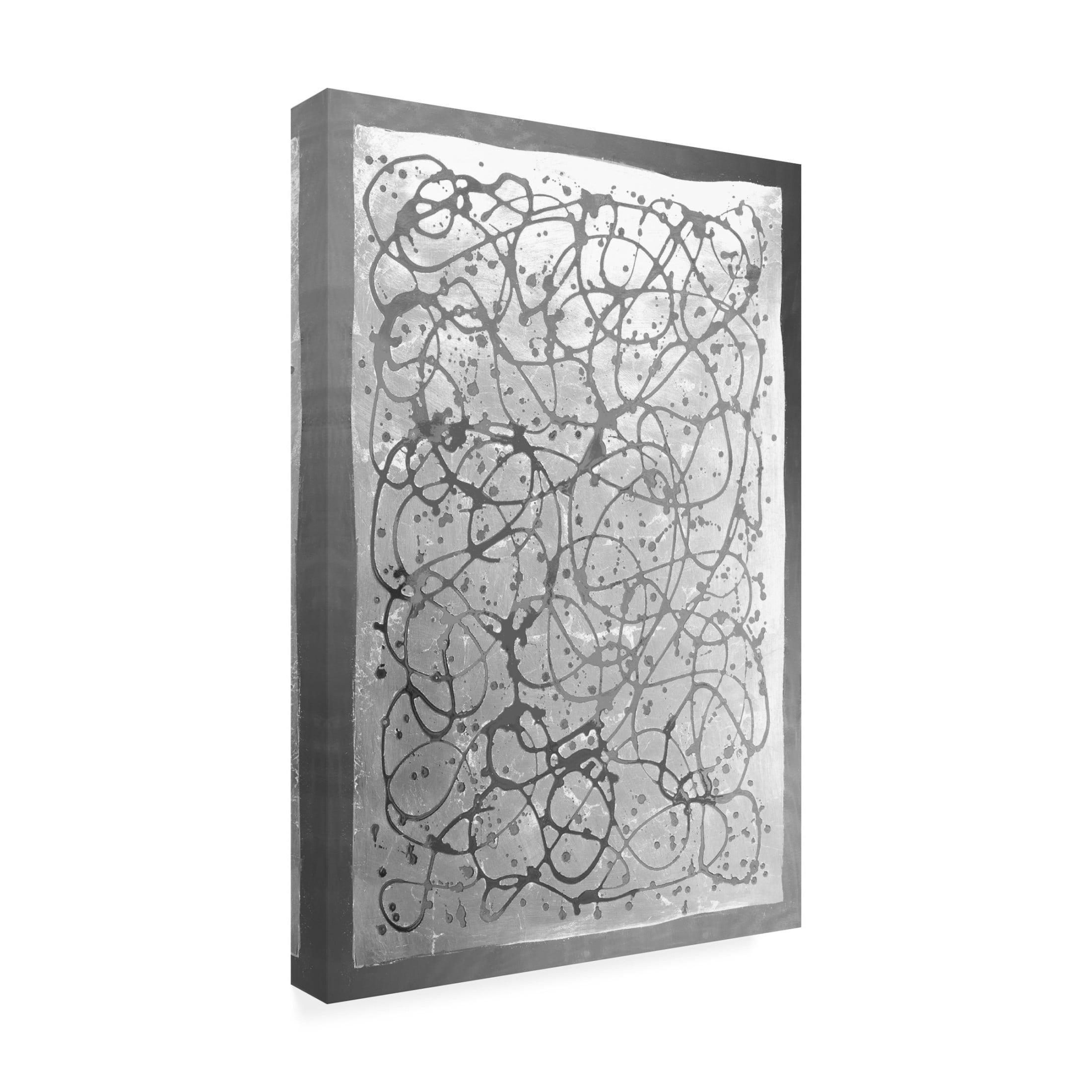 Canvas Wall Art - Vanna Lam 'Graffiti in Silver I' Wall Art for Living Room, Bedroom, or Office Décor by Trademark Fine Art - 22 x 32 Inches