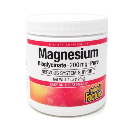 Natural Factors Magnesium Bisglycinate 200mg Pure- 4.2 Ounces