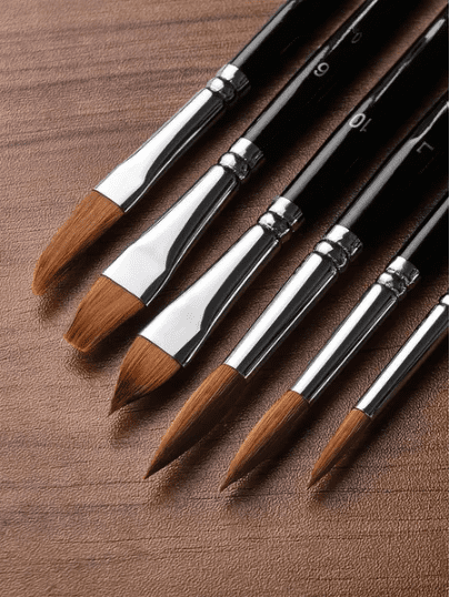 Professional Watercolor Brushes Set 10Pcs Artist Golden Maple Sable Paint Brushes with Round Flat Dagger Oval Wash for Detail Watercolor Gouache Painting