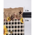 thumbnail image 6 of Sunflower Plaid Curtains 54 Inch Length,Sheer Curtains for Bedroom Living Room Window Country Sunshine Star Vintage Bee Black Rod Pocket Drapes Kitchen Curtains Small Half Window 42"x54" 2 Panels, 6 of 7
