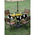 thumbnail image 4 of Outdoor Tablecloth with Umbrella Hole for Patio/Picnic/Party/Camping, Yellow Lemon Waterproof Table Cloth Square Cover Washable, Summer Farmhouse Fruits Black White Polka Dot (54"x 54"), 4 of 9