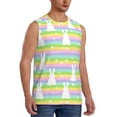 thumbnail image 2 of Kdxio Rainbow Rabbit for Men's Muscle T-shirt,Sleeveless for Workout Running Athletic Gym Lounge Casual, 2 of 7