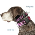 thumbnail image 2 of Buckle-Down Pet Collar, Dog Collar Plastic Buckle, Born to Blossom Pink, 16 to 23 Inches 1.5 Inch Wide, 2 of 8