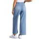 thumbnail image 3 of Jeans de pierna ancha para mujer INSPIRE CHIC con cordón, cintura elástica, pantalones de mezclilla casuales con bolsillos, azul claro XL, 3 of 5