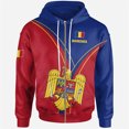 thumbnail image 3 of Sudadera con cremallera y estampado 3D de la bandera de Rumania para hombre, sudaderas con capucha y emblema rumano, sudaderas holgadas de manga larga a la moda para la calle, 3 of 5
