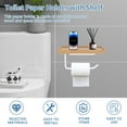 thumbnail image 5 of Dznils Wall Mount Stainless Steel Toilet Paper Holder with Wood Shelf, 7.8" x 4.7"x 4.7", Natural, 5 of 11