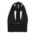 thumbnail image 5 of Scyoekwg Womens Summer Tops Casual Dressy Blouse V-Neck Open Back Pleated Tank Tops Sleeveless Solid Color Suspenders Slim Sling T Shirts (Black,M), 5 of 5