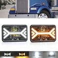 thumbnail image 2 of Meterk 2 Pack 5inch Car Headlights 4x6 inch Headlamp with White HighLow Beam DRL Amber Turn Signal, 2 of 7