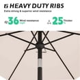 thumbnail image 6 of Patiokingdom 9 ft Outdoor Patio Umbrella with Crank Lift, Beige , Fade-Resistant Market Umbrella for Garden, Deck, Poolside, 6 of 6