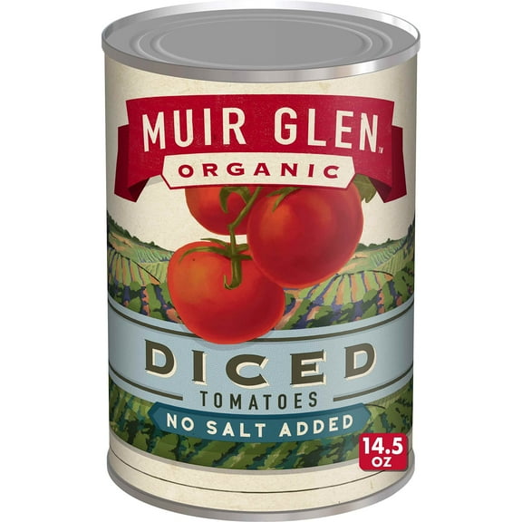 Muir Glen, Organic Diced No Salt Added Tomatoes, 174 Ounce (Pack of 12)