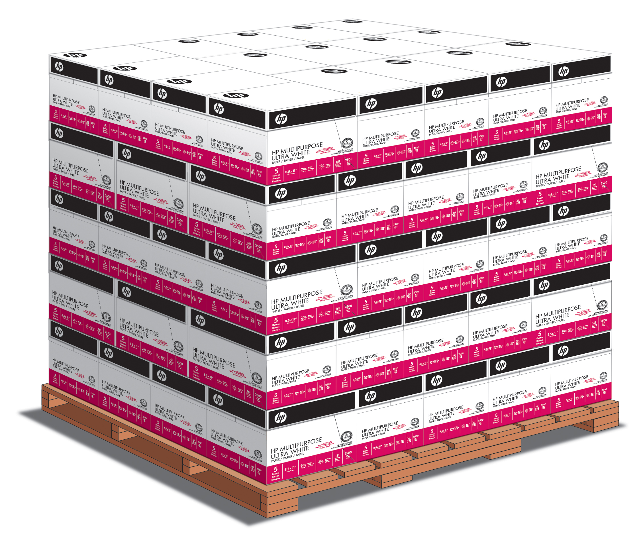 HP Printer Paper, Multipurpose 20lb, 8.5x11, 96 Bright, 5 Reams/Ctn, 1