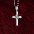thumbnail image 3 of Dazzlingrock Collection Round Accent White Diamond Looped Cross Flower Pendant for Women with 18 Inch Gold Chain in 14K White Gold, 3 of 6