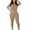 Khaki, variant on Aoochasliy Ladies Tops Long Sleeve Clothes Ribbed Jumpsuits Ribbed Workout Rompers Long Sleeve Exercise Zipper Jumpsuit