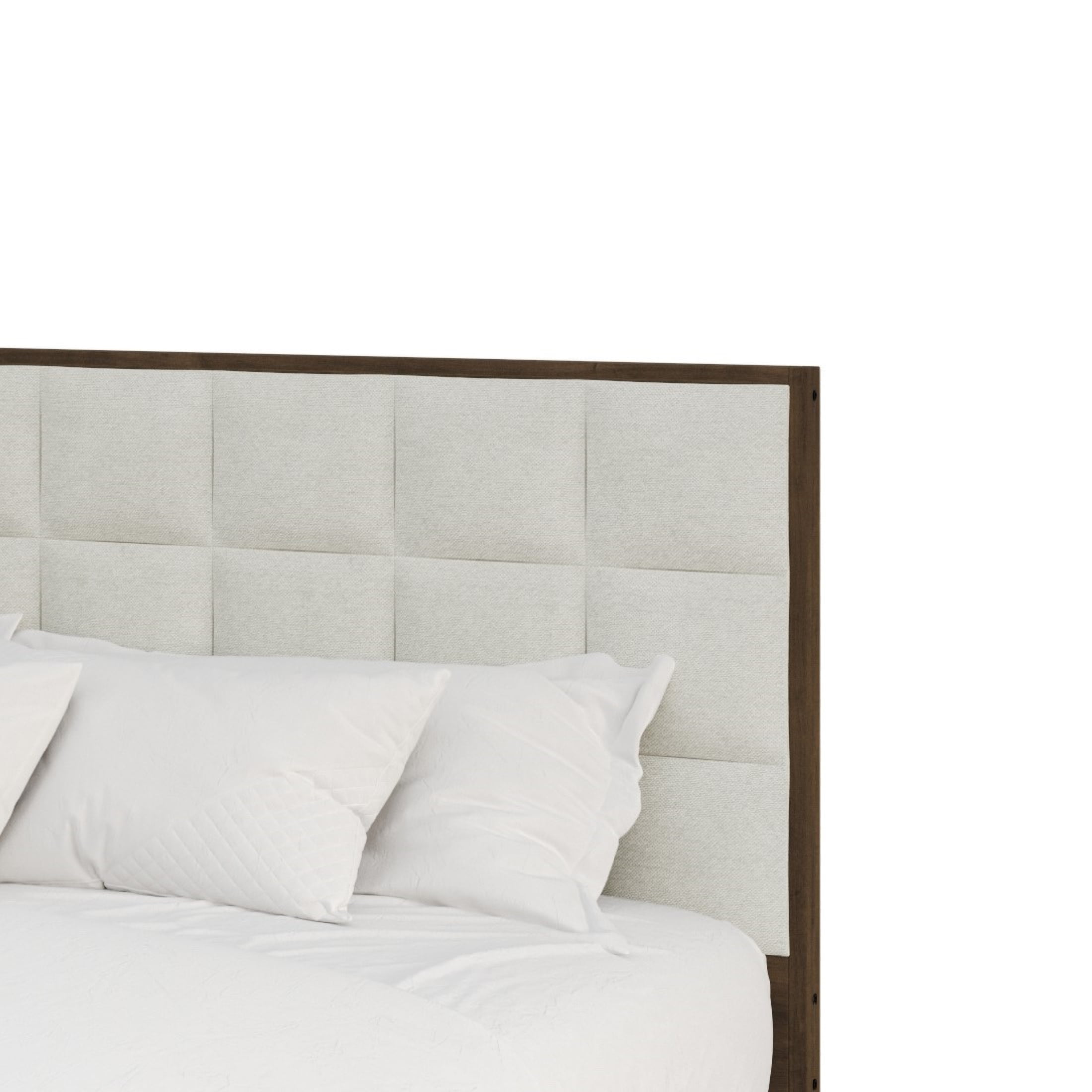 Castle Place Modern Wooden Queen Platform Bed, Walnut