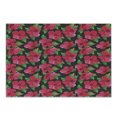 thumbnail image 1 of Hawaii Cutting Board, Polka Dotted Background Hand Drawn Flower Hibiscus Polynesian Flora, Decorative Tempered Glass Cutting and Serving Board, Small Size, Magenta Fern Green Black, by Ambesonne, 1 of 1