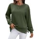 thumbnail image 1 of Sudaderas de Gran Tamaño para Mujer, Sudaderas de Larga, Camisetas con Abertura Lateral, Tops, Conjuntos para Adolescentes. Verde XXL, 1 of 10
