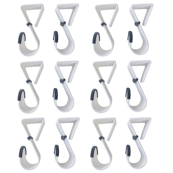 Space Saver Over the Door Hooks - White Plastic (12 Pack)