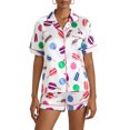 thumbnail image 1 of Gupgi Ensemble de Pyjama pour Femmes 2 Pcs Vêtements de Nuit Graphique Chemise à Manches Courtes avec Boutons et Shorts de Détente, 1 of 8