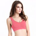 thumbnail image 3 of Plus Size Bras For Women Seamless Bra With Pads Big Size Bralette Push Up Brassiere Bra Vest Wireless,Red,XL, 3 of 4