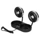 thumbnail image 2 of Ventilador de coche giratorio de 360°, 3 velocidades, doble cabezal, mini ventilador alimentado por USB para coche, hogar y oficina (negro y plateado), 2 of 14