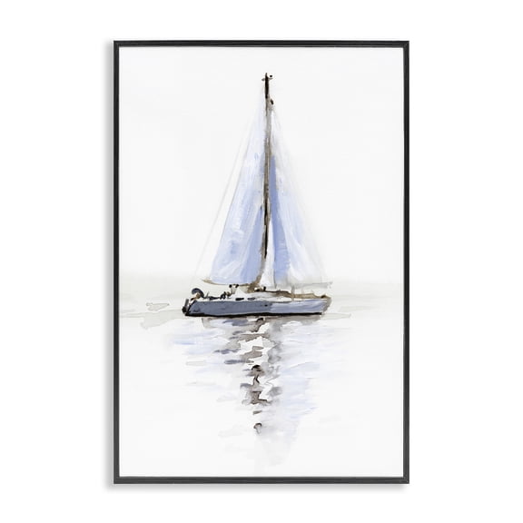 Stupell Industries Reflective Beach Sails Transportation Painting Black Framed Art Print Wall Art, 12 x 18