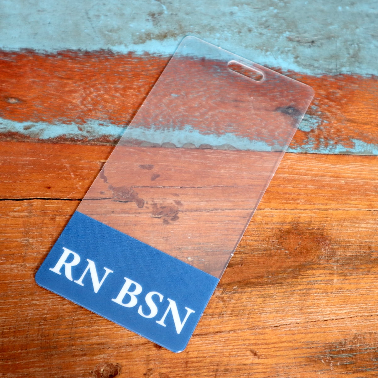 5 Pack - Clear RN BSN Badge Buddy Vertical - Hospital & Nurse ID Backer Cards - Transparent Title/Role Identifier - Wear Behind Medical Name Badge on I’D Reel or Lanyard by Specialist ID (Blue)