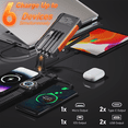 thumbnail image 2 of SOLPOWBEN Solar Power Bank 20000mAh Portable Charger for Cell Phones, 15W Fast Charging, Built-in 4 Cables, with Dual LED Flashlight for Camping, Hiking and Emergency, 2 of 10
