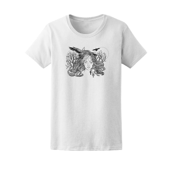 Vintage Nature Lady Sketch Tee Women's -Image by Shutterstock