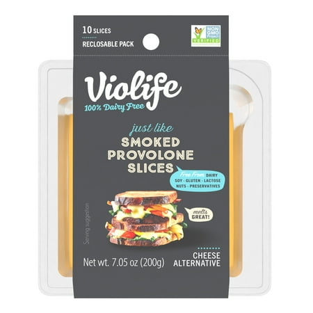 Violife Just like Smoked Provolone Slices, Dairy-Free Vegan, 7.05 oz Pack (Refrigerated)