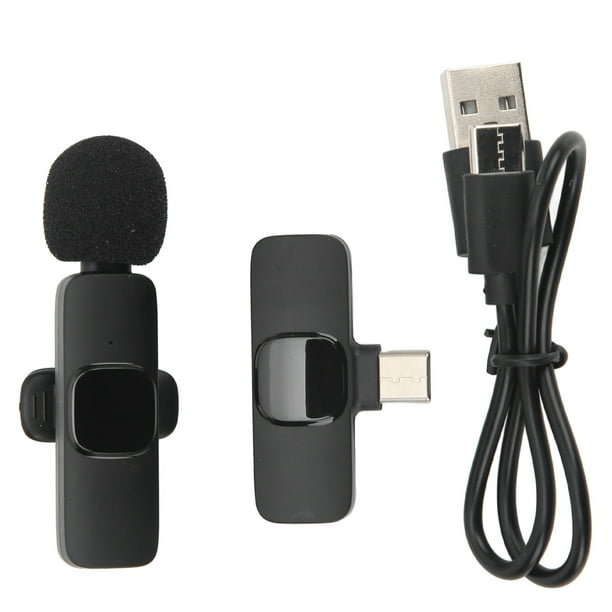Micrófono para teléfono, micrófono Lavalier inalámbrico, micrófono inalámbrico inteligente, micrófono compacto, funcionalidad versátil Jadeshay A