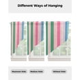 thumbnail image 4 of Pink Green Blue Stripe Swag Valances for Windows, Farmhouse Stripes Contemporary Rod Pocket Sheer Valances for Small Windows, Swag Toppers Light Filtering for Kitchen Living Room 2 Panels 28''x36'', 4 of 6