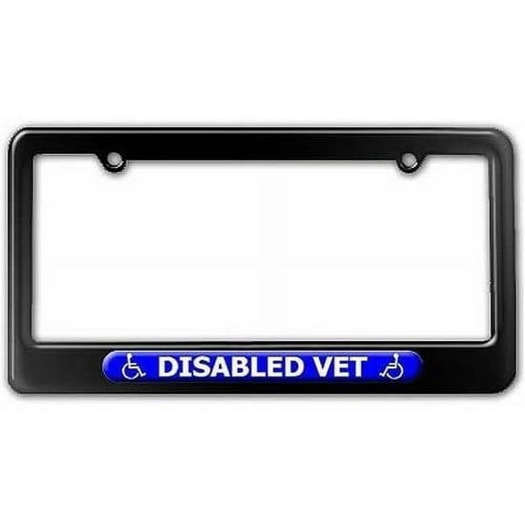 Disabled Vet, Handicapped Veteran License Plate Tag Frame, Multiple Colors