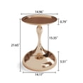 thumbnail image 6 of Small Round Metal End Table, 14.96" Vintage Pedestal Accent Table for Small Spaces, Living Room, Bedroom, 6 of 8