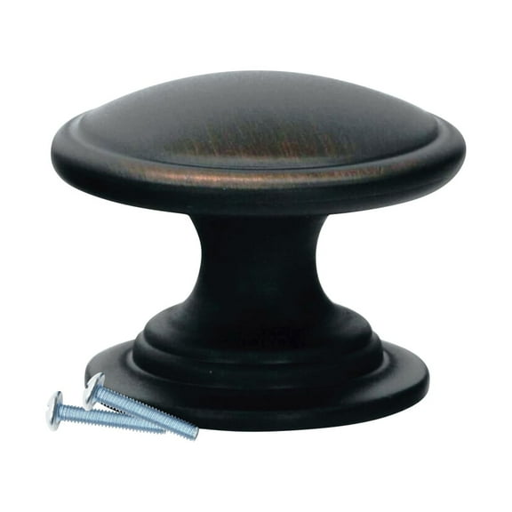 2 Pack Classic Mushroom Top Brushed Oil-Rubbed Bronze Cabinet Hardware Knob, 1-1/4 Inch Diameter